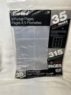 New 35 Pages Ultra PRO 9-Pocket Trading Card Binder Pages Holds 315 cards